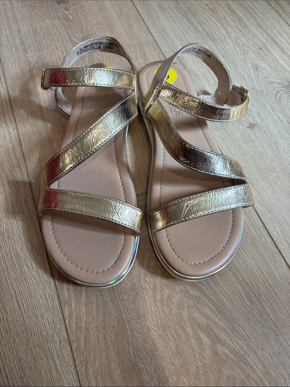 Rachel Zoe Metallic Gold Strappy Girls Sandals